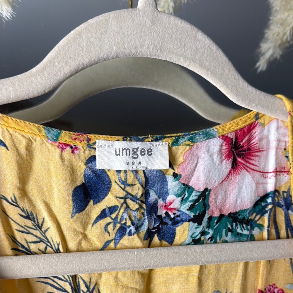 Umgee Floral Tropical Yellow Dress - Picture 6 of 6